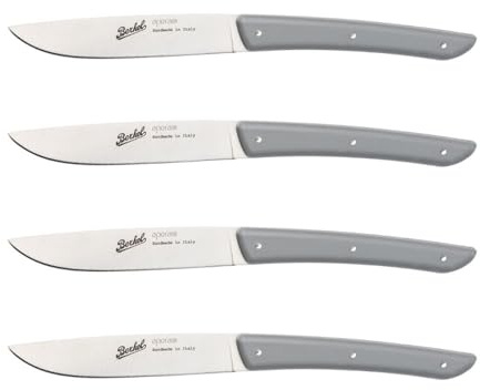 Berkel - Color Set 4 Coltelli Bistecca Lama Liscia 11 cm - Grigio