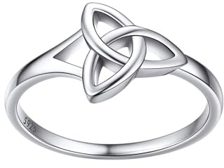 Bestyle Irische Claddagh/Triquetra/Infinity Herz Ring Damen Mädchen Text gravierbar Personalisiertes Geschenk Ringgröße 47-67