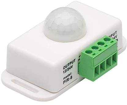 Homoyoyo A Infrarossi Pir 12-24v Timer Regolabile, Interruttore a Movimento Per Armadi, Scale e Ingressi, Luce Di Movimento Attivata Da Per Illuminazione Domestica, Confezione Bianco
