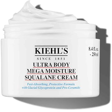 Kiehl's Ultra Body Mega Moisture Squalane Cream, Moisturising Body Lotion, Made with Glacial Glycoprotein, 250ml