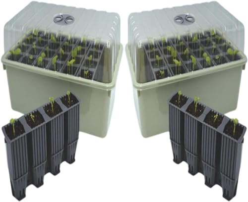 Garden Haven 28 Cell Deep Root-trainer Success Kit Plug Plant Seed Root Tray Trainer Propagator 12cm Deep, with 8cm height Lid With Vent Seedling Germination Cultivation Tray Reuseable (2)