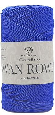 cordino per borse swan rowen effetto elegant da 200g - 50% cotone riciclato-50% poliestere per uncinetto 3-4 (bluette - 13)