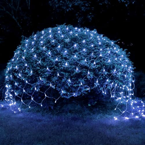 WoskjXas Guirlande Lumineuse Filet, 96LEDs 1.5 * 1.5M Filet Lumineuse Nettes Extérieure, 8 Modes Lumières de Filet Extérieur Imperméable, Décoration Intérieur Extérieur pour Jardin de Balcon