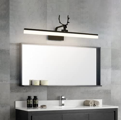 SSNCcNC LED Spiegelschrank Leuchte 14W Spiegelleuchte Modern Hirsch Badleuchte Spiegellampe Schwarz Badlampe Wasserdicht Warmes Licht 3000K Wandleuchte Bilderleuchte L:60CM