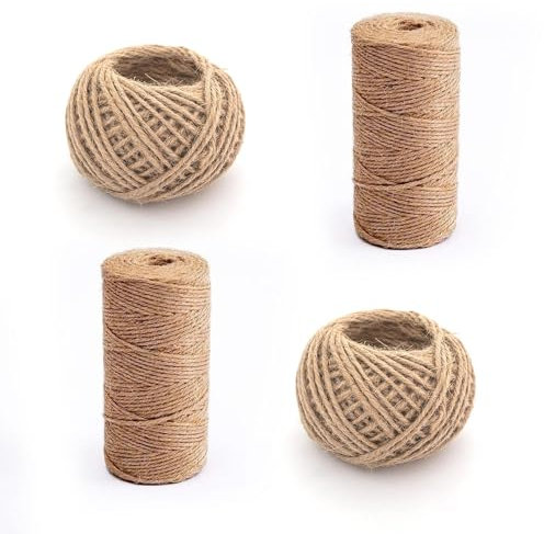 SRJQXH Spago Juta 4 Pezzi, Naturale Spago, Colore Originale Spago per Decorazioni, Utilizzato per Confezionare Mazzi di Fiori, Regali e Decorazioni