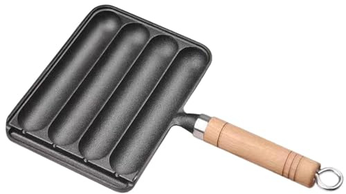 Bistecchiera per salsicce – Bistecchiera pre-stagionata in ghisa – Versatile pentola per cottura a induzione, a carbone e tutti i piani cottura | ghisa integrata per grigliare perfettamente