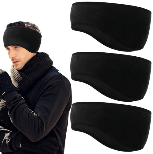 3 Stück Stirnband Herren Winter, Sport Ohrenwärmer Fleece, Fahrradhelm, Headband Men Damen, Für Laufen Wandern Joggen Radfahren