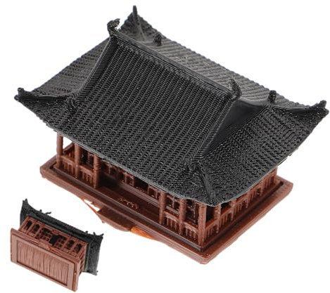 Cabilock Decorazione Micropaesaggio Zen Statua di Tempio Cinese in Miniatura per Libreria Ufficio e Soggiorno