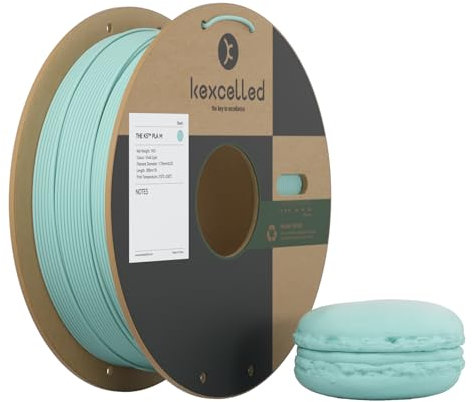 kexcelled Macaron Lebendiges Cyan Matte PLA Filament Rolle, Matt-Effekt Oberfläche, 3D Druck Ästhetische Material, 1kg (2,2lbs) 1,75mm +/- 0,03mm, für FDM 3D Drucker