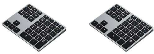 Pyugxab 2X Teclado Numérico Bluetooth, Teclado Numérico Inalámbrico de 35 Teclas, Teclado Numérico Bluetooth Delgado Portátil para Computadora Portátil, PC, Computadora de Escritorio