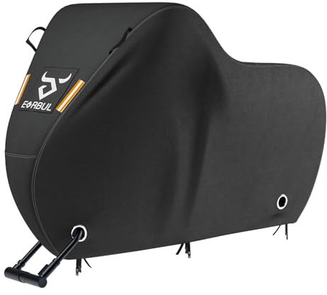 EVRBUL Bike Cover for 1 or 2 Bike 79'' L x 30'' W x 44'' H, Outdoor Waterproof Bicycle Covers with Lock Hole, 420D Heavy Duty Fabric Rain Sun UV Dust Wind Proof for Mountain, Road Bike, EBike