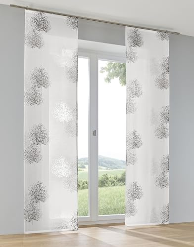 Kutti Schiebegardine Schiebevorhang Raumtrenner Bellinda anthrazit Ausbrenner mit Paneelwagen B 60 x H 175 cm (1 STK)