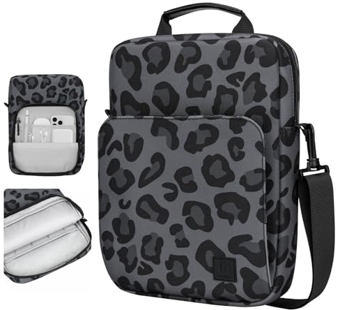 Dadanism 9-11 Tablet Custodia Borsa con Tracolla Per iPad (A16) 11, iPad Air M4 M3/Pro M5 M4 11, iPad 10a Gen 10,9, iPad 9/8/7a Gen 10,2, Galaxy Tab A11+ 11, Tab M11 11, Nero Leopardato