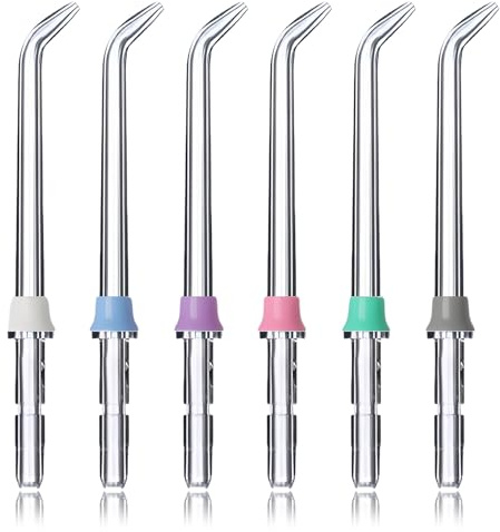 6 punte a getto dentale ad alta pressione per Waterpik WP-100, WP-660, WP-250, Flosser punte di ricambio per Waterpik Water Flosser, pulizia di apparecchi dentali, denti puliti