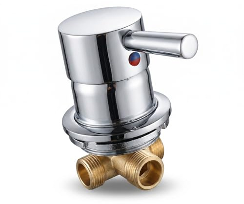 1 Voie Mitigeur Robinet de Douche en Laiton, Robinet de Bain Encastré avec Contrôle Eau Chaude/Froide, Mitigeur Salle De Bain Pour Douche Bain Cabine (Thread)