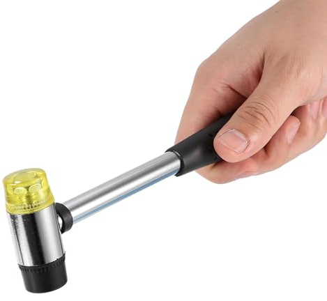 VGEBY Martillo de Goma con de Acero para Artesanía en Cuero, Mazo Desmontable de Doble Cara para Hacer Manualidades, Agarre Antideslizante, 9,4 Pulgadas, Adecuado para Artesanos (25MM)