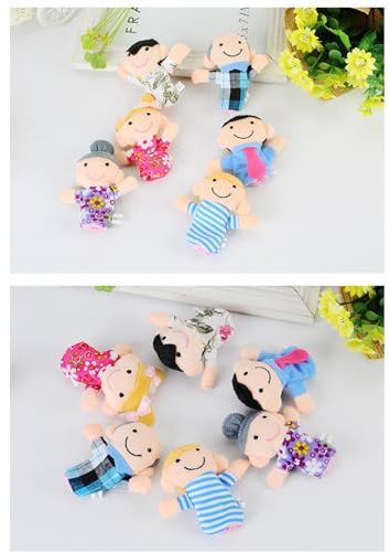 6 Stück Fingerpuppen Geburtstagsgeschenk für Kinder, Plüschset für Jungen und Mädchen, Geschenk zu Weihnachten, Ostern und Kinderpartys (Familienmitglieder)