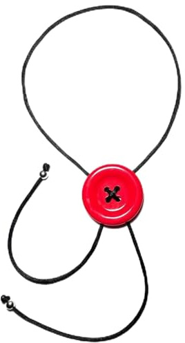 Obotsnoi Collar de cordón de cera con dije de botón único para salidas casuales y fiestas, ligero, elegante, joyería, regalo, cadena de tirar, collar de cordón de cera, Medio, como se describe, como