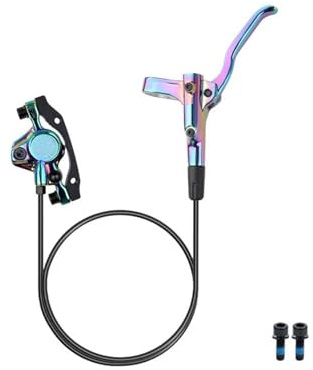 cyklar bakbromstrumma MT200 Cykel Hydraulisk Skivbroms MTB-broms 800mm 1600mm Cykelbroms 2 Kolv 3 Finger Stålspak Cykeldelar(Colorful Left Front)
