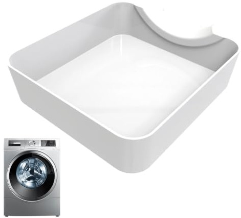 Tvättställ dräneringspanna återanvändbart lintfilter med funel washing machine dräneringsbricka | Maskindräneringsbricka fram med droppfunnel, tillverkad av slitstarkt ABS-material, lätt att rengöra, förstärkt