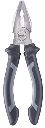 kwb Kombizange in 160 mm, mit 2-Komponentengriff mit Handschutz, langlebig, aus CV-Stahl, Satin-Finish, mit gehärteten Schneiden, Greifzone, entspricht DIN ISO 5746