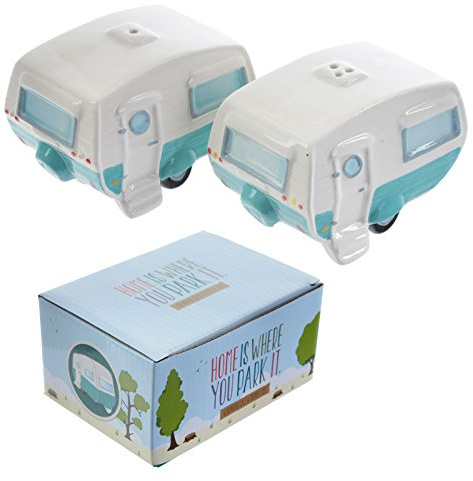 Fun Ceramic Caravan Design Salt and Pepper Set