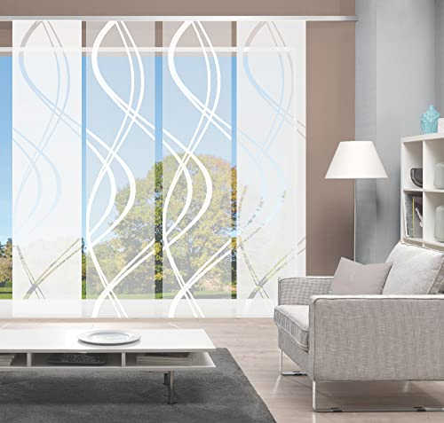 wohnfuehlidee 4er-Set Schiebevorhang, Blickdicht/transparent, Joanna, Höhe 245 cm, 4X Dessin