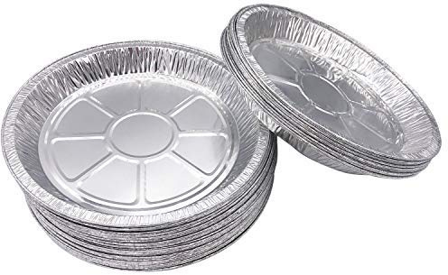 Premium Aluminum Foil Pudding Dishes Flan Pie Pans 50pcs/Set. Disposable Tin Plates for Pies Tart Quiche (⌀ 9 inch (50pcs))