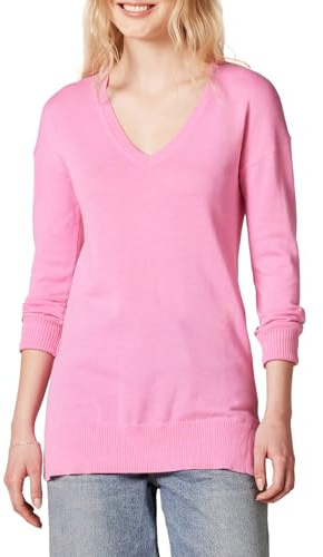 Amazon Essentials Pull Tunique Léger À Manches Longues Et Col En v (Disponible En Grande Taille) Femme