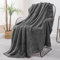 Exclusivo Mezcla Fleece Throw Blanket for Couch and Bed, 127x178 CM Soft Cozy Jacquard Flannel Blankets, Lightweight Fuzzy Plush Warm Throws for All Seasons, Dark Grey