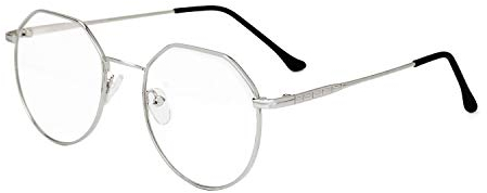 ITODA Brille Blaulichtfilter Computerbrille Retro Brillenfassungen Damen Herren Nerdbrille Klassisch Dekobrille Ohne Stärke Lesebrille Metall Streberbrille mit Brillenetui Pantobrille für PC Handy
