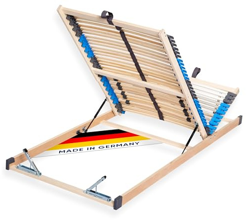 CubeSleep Pure ECO 7 Zonen Lattenrost für Bettkasten 140x200 cm | Kopf- und Fußteil verstellbar | 6-fache Härteregulierung | Made in Germany | fertig montiert | GS Zertifiziert