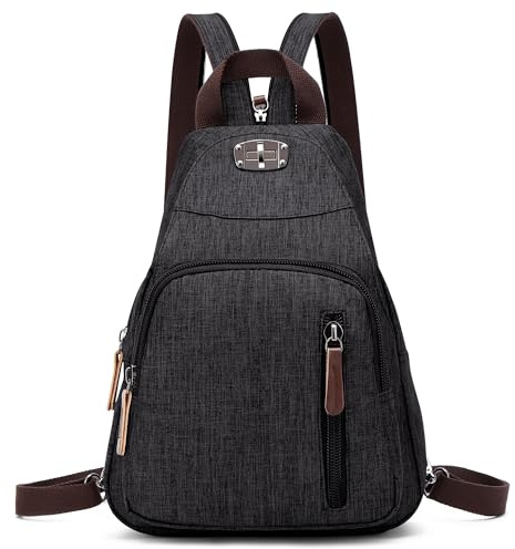 DORRISO Zaino Donna Moda Borsa da College Viaggio Daypack Casual Piccolo Zainetto Leggero Borse a Tracolla Viaggiare Vacanza Impermeabile Zaino Nero