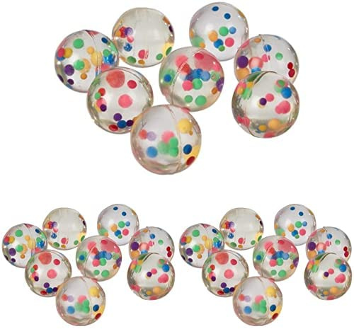 Baker Ross AW5332 Ross Flummis mit Regenbogenpunkten (8 Stück) Gummibälle für Kinder mit Regenbogenpunkten. Flummis für Kinder Partys, 3er Pack