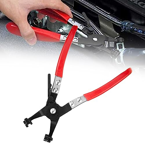 Schlauchklemmenzange Schlauchschellenzange mit Gerader Hals, Installationswerkzeug Auto-Reparatur Werkzeug für Auto-Wasserrohr Ring Type und Schwenkbare Flachbandschellen für KFZ Reparatur Fahrzeug