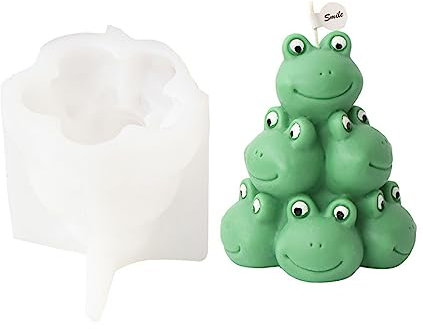JS MOLD Kerzenform Silikon, 3D Silikonform Tiere Kerzen Gießen Formen, Silikon kerzenformen, Kerzen Selber Machen Backformen Für Die Herstellung Von Basteln, Duftkerzen (Frosch)