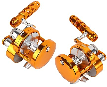 Trolling Rod Reel, Meeresangelrolle Feinstrukturierte Aluminiumlegierung Baitcasting Zum Meeresangeln Für Angelzubehör (SY90L Singlespeed Links)