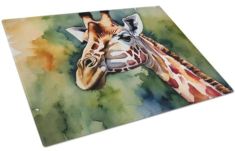 Caroline's Treasures DAC2916LCB Giraffe Glass Cutting Board Large Decorative Tempered Glass Kitchen Cutting and Serving Board Large Size Chopping Board