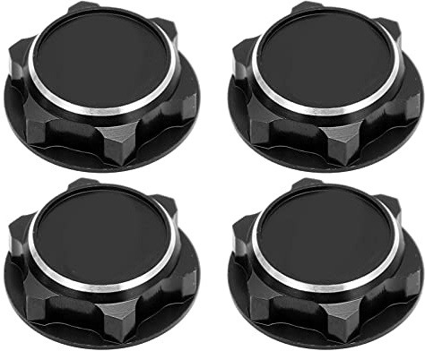 VGEBY RC-Sechskant-Radmutter, 17 Mm Universal-Fernbedienungs-Sechskant-Radmutter, Leichte Aluminiumlegierung, RC-Auto, Anti-Los, Staubdicht, Sechskantmutter für 1/8 RC-Auto (Black)