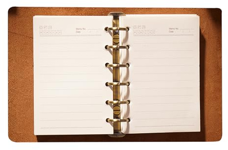 KISSKI·H Olvido Leder Vintage Journal Notizbuch, nachfüllbares A7 Reise-Notizbuch mit Wickelband, 6-Ringbuch, Notizblock, Organizer, persönliches Schreib-Notizbuch, handgefertigtes Geschenk für Damen