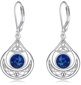 Keltische Knoten Ohrringe aus schwarzem Onyx Sterlingsilber irische keltische Ohrhänger schwarzer Onyx Schmuck Geschenke für Damen Mädchen Mutter