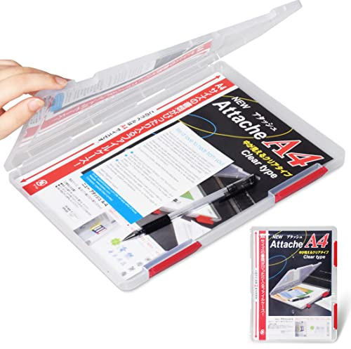 Elezeal A4-Papierhalter, tragbare Aktenbox, transparenter Kunststoff, Dokumentenmappe, wasserdicht, staubdicht, PP, Aufbewahrungsordner, Zeitschriftenablage, Organizer, Büro-/Schulbedarf