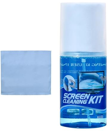 Laptop-Bildschirmreiniger-Set – TV Bildschirmreiniger Spray und | Wischen | Monitorreiniger für elektronische Geräte, inklusive 200 ml Flasche mit 1 Mikrofasertuch