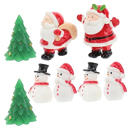 Kisangel 8stücke Kunstharz Weihnachtsdeko für Zuhause Schneemann Dekoration Weihnachtsschmuck aus Kunstharz Tischdekoration für Weihnachten Weihnachtsdeko-zubehör für Zufälliger Stil