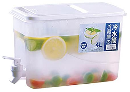 BaoFufc 4L Getränkespender, Kaltgetränke-Eimer, Eiswasserkrüge, Obst-Teekanne für Eistee, Wein, Kaffee, Getränkespender mit Zapfen für heiße Flüssigkeiten