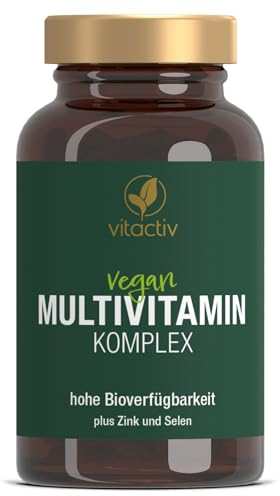 VITACTIV Multivitamin Komplex - 90 Multivitamin Tabletten - Vitamine A-Z plus Spurenelemente, ohne Vitamin K - Für z.B. Immunsystem - Hohe Bioverfügbarkeit, Hochdosiert, Vegan - Laborgeprüft in DE