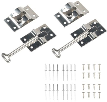 Osmond Halterung für Wohnmobiltür, Türriegel für Anhänger, leise, mit Druck, Riegel für Van-Türhalter aus Metall, Halterung für Türen im T-Stil, 4