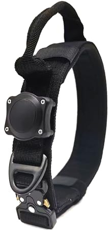 ZHHSUNY 100% Wasserdichtes Aktives GPS Air Tag Hundehalsband,Militär Hundehalsband Mit GPS Air Tag Halterung Und Griff,Geeignet Für Professionelles Training(Schwarz,XL)