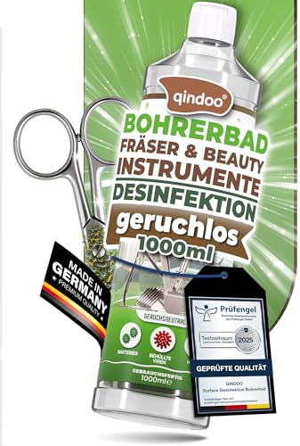 Qindoo Instrumentendesinfektion Bohrerbad Desinfektion Fräser, Fußpflege, Nagelstudio, Friseur, Barber, Dermaroller Kosmetik Instrumente, Ultraschall geeignet
