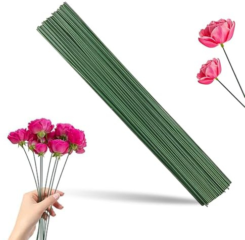 50 Piezas Herramienta Florales, 30cm Alambre Verde para Floristas, Alambre de Tallo Floral, Wire para Flores Artificiales Decoraciones Ramo de Boda ArtesaníAs